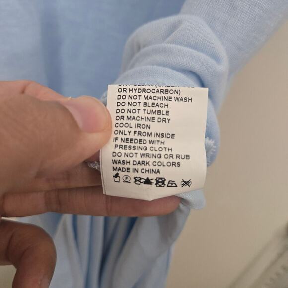 NEW Revolve SNDYS Madrid Maxi Dress Size L Light Blue Off the Shoulder Event - Picture 9 of 10